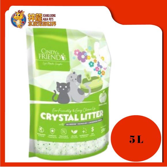 CINDY'S & FRIENDS CRYSTAL LITTER GREEN APPLE 5L