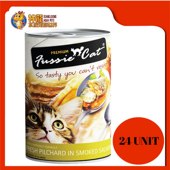 FUSSIE CAT FRESH PILCHARD IN SMOKED SALMON 400G x 24UNIT