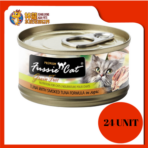 FUSSIE CAT PREMIUM TUNA WITH SMOKED TUNA 80G X 24UNIT