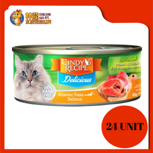 CINDY'S DELICIOUS TUNA WITH SALMON 80G X 24UNIT