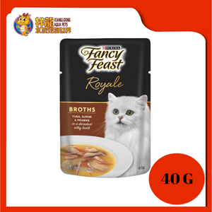 FANCY FEAST BROTHS TUNA , SURIMI & PRAWNS 40G