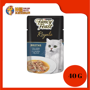 FANCY FEAST BROTHS TUNA , SURIMI & WHITEBAIT 40G (48XRM2.95)