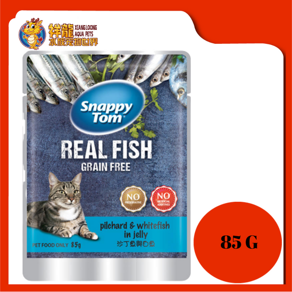 SNAPPY TOM PILCHARD & WHITEFISH 85G