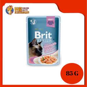 BRIT PREMIUM POUCH GRAVY SALMON 85G