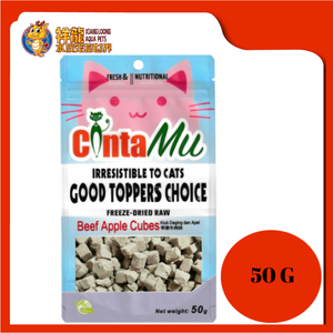 CINTAMU CAT DRIED RAW BEEF APPLE CUBES 50G