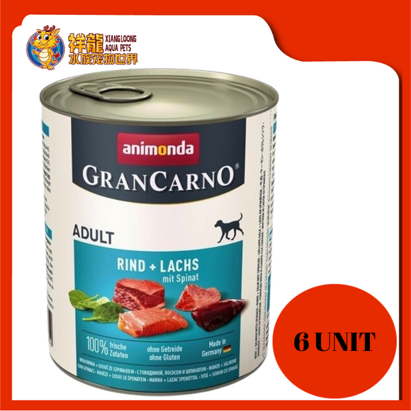 GRANCARNO ADULT SALMON + SPINACH 800G X 6UNIT