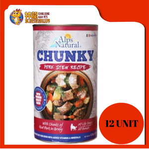 ALPS NATURAL CHUNK PORK DOG CAN FOOD 1230G X 12 UNIT