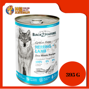 BACK2NATURE GRAIN FREE DOG CAN FOOD WHOLEPREY HERRING + LAMB 395G