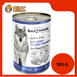 BACK2NATURE GRAIN FREE DOG CAN FOOD SALMON + WILDBOAR 395G