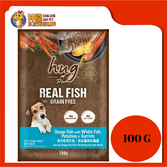 HUG OCEANFISH,WHITEFISH,POTATO & CARROT 100G