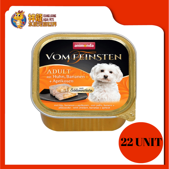 ANIMONDA VOM FEINSTEN CHICKEN + BANANA + APRICOT DOG FOOD 150G X 22UNIT