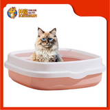 OVAL ANTI CRACK LITTER TRAY WITH COVER 46CM x 38CM x 13CM [CAT TOILET]