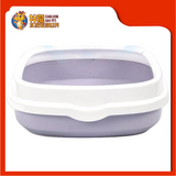 OVAL ANTI CRACK LITTER TRAY WITH COVER 46CM x 38CM x 13CM [CAT TOILET]