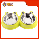 STAINLESS STEEL DOUBLE BOWL [CUTE FROG] 27.5x15x4CM (6)