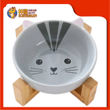 CUTE DESIGN CERAMIC BOWL WITH BAMBOO