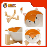 CUTE DESIGN CERAMIC BOWL WITH BAMBOO