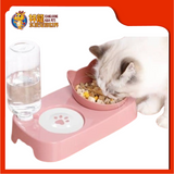 2 IN 1 WATER FOOD FEEDER 28X15CM (CAT FACE)