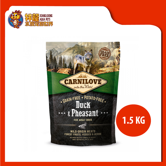 CARNILOVE GRAIN FREE ADULT DUCK & PHEASANT 1.5KG