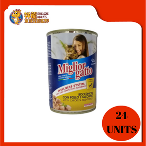 MIGLIORGATTO CHUNKS CHICKEN & TURKEY 405G X 24 UNIT