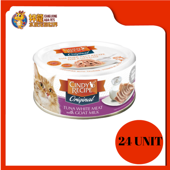 CINDY ORIGINAL TUNA WHITEMEAT WITH GOAT MILK 80G X 24UNIT