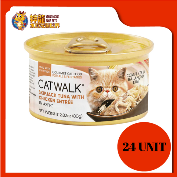 CATWALK SKIPJACK TUNA W/CHICKEN 24X80G