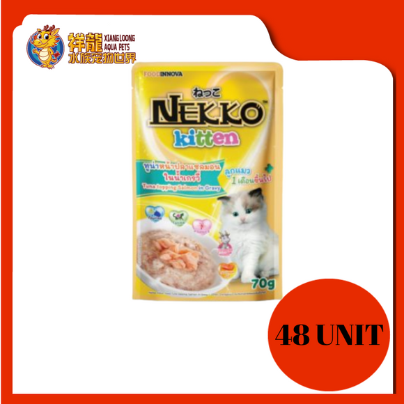 NEKKO KITTEN TUNA TOPPING SALMON GRAVY 48X70G