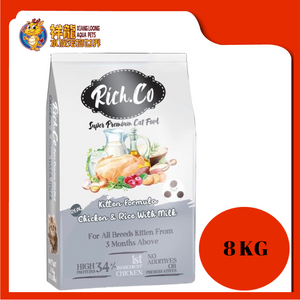 RICH CO KITTEN CHICKEN & RICE WITH MILK 8KG