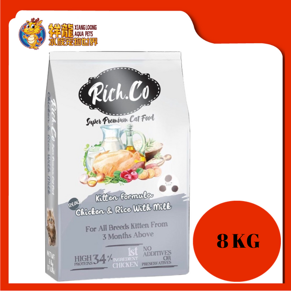 RICH CO KITTEN CHICKEN & RICE WITH MILK 8KG