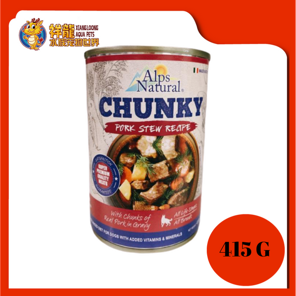 ALPS CHUNKY PORK DOG CAN FOOD 415G