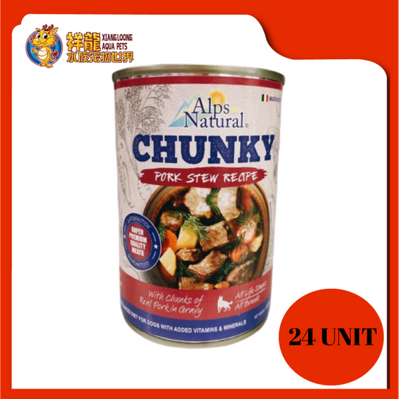 ALPS CHUNKY PORK DOG CAN FOOD 415G X 24 UNIT