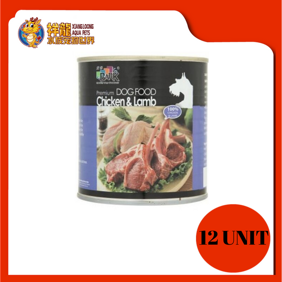 BARK PREMIUM DOG CAN FOOD (CHICKEN & LAMB)-700G (DD131) (RM8.36 X 12 UNIT)