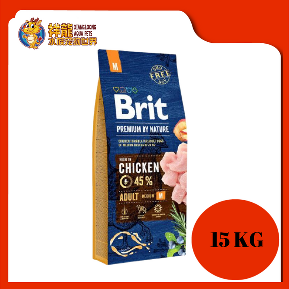 BRIT PREMIUM BY NATURE MEDIUM ADULT CHICKEN 15KG