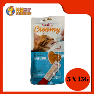 CATIT CREAMY LICKABLE TREAT 5X15G (SEAFOOD)