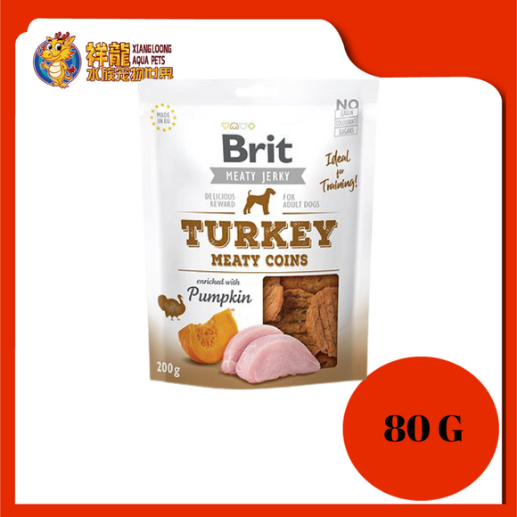 BRIT MEATY JERKY TURKEY MEATY COINS 80G