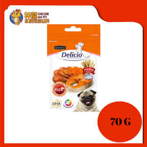 DELICIO REAL SALMON+CHICKEN+CARROT FLAKE 70G